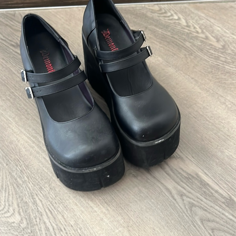 Demonia black Mary Jane platform size 8